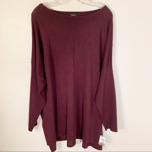 Style & Co. Sweaters - Style & Co Boatneck Tunic Dolman Sleeve Purple 3X